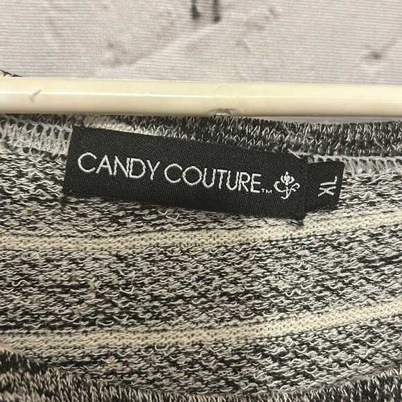 CANDY couture 3/4 sleeves striped sweater- XL - Picture 2 of 5